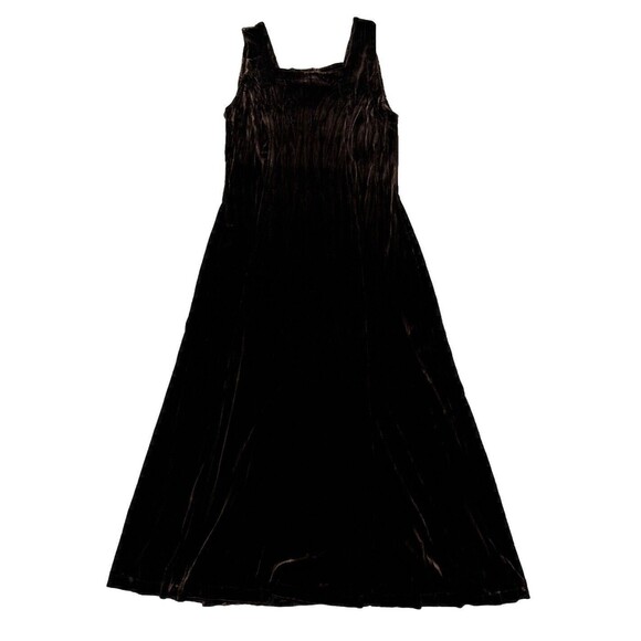 VTG burnout Brown Velvet Maxi Dress 90s  Whimsigoth Fairygrunge One Size - Picture 1 of 9